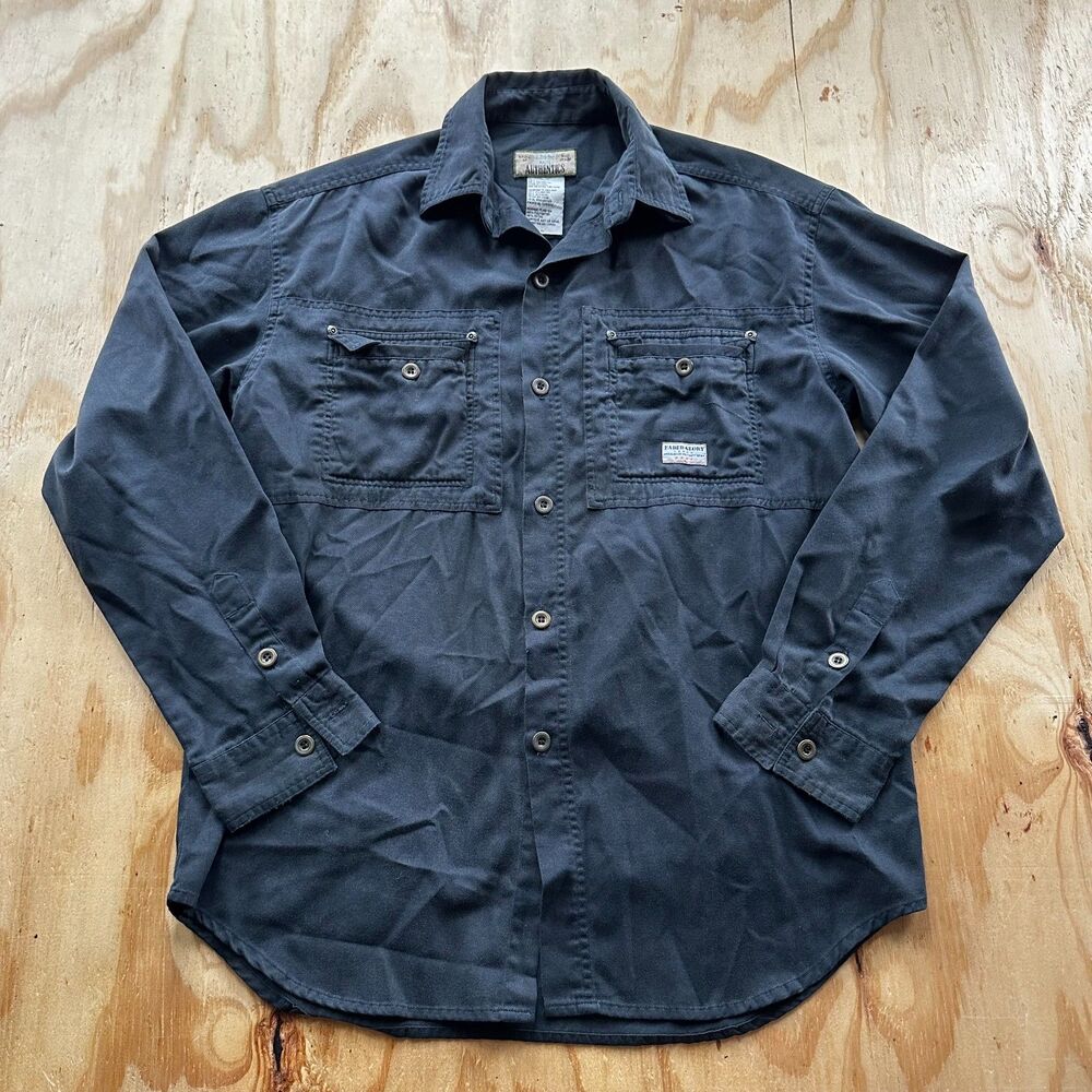 Faded Glory Black Utility Workwear Button-Up Shirt - Medium